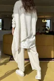Made in Italy Big Softie Super Slant Knit Top Stone Marl 
